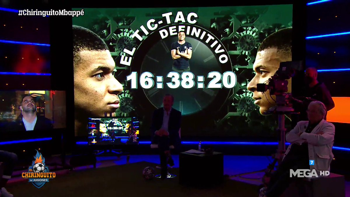 elchiringuitotv's tweet photo. 💣¡El TIC TAC DEFINITIVO por MBAPPÉ!💣

⏰ ¡MOMENTAZO TELEVISIVO HISTÓRICO con @jpedrerol en el plató de #ChiringuitoMbappé! https://t.co/XJLcqPIq2D