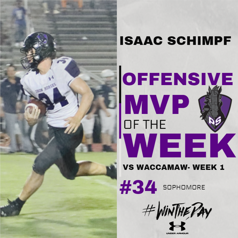 PSIronHorseFB's tweet image. Congratulations to our MVP's of the week! Great performances all around in our 36-14 varsity win over Waccamaw in a non region matchup with the AAA school. #WinTheDay #Family