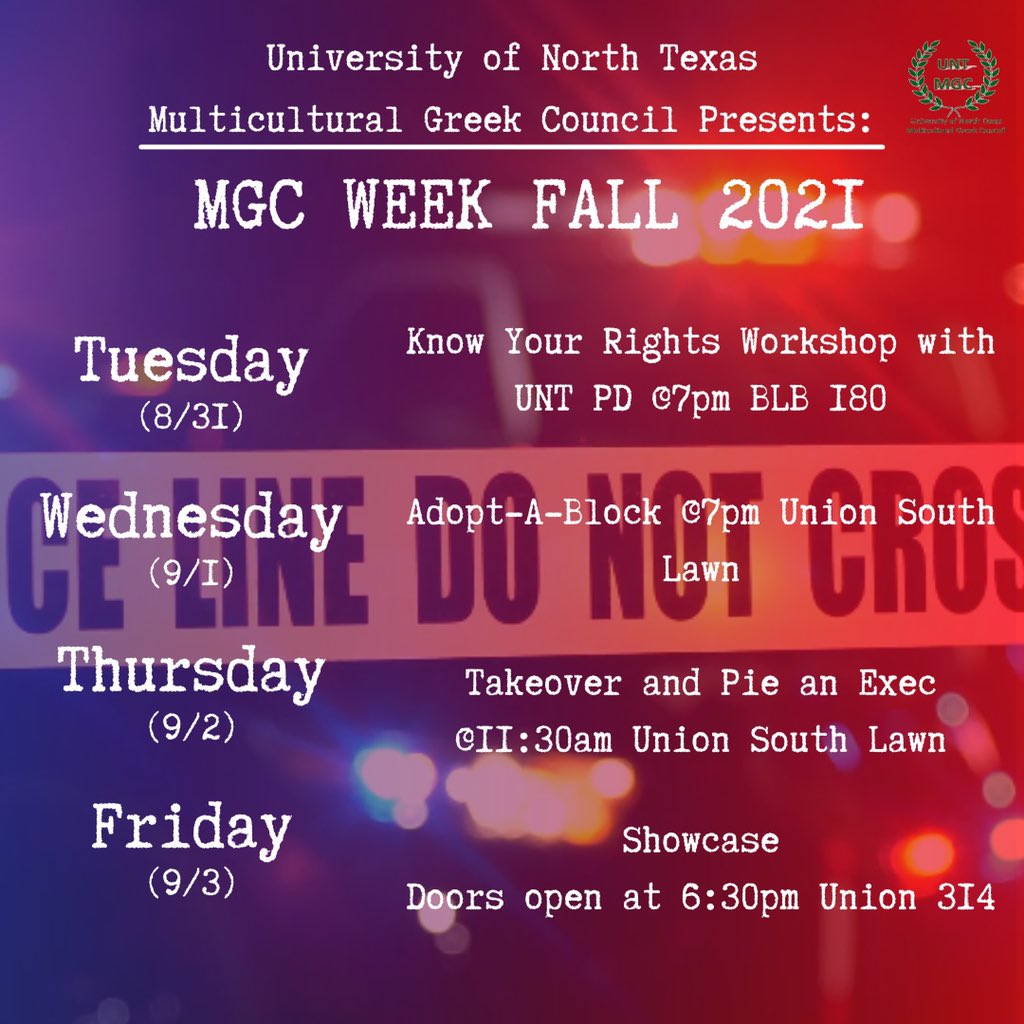 Here’s a list of our events!!
