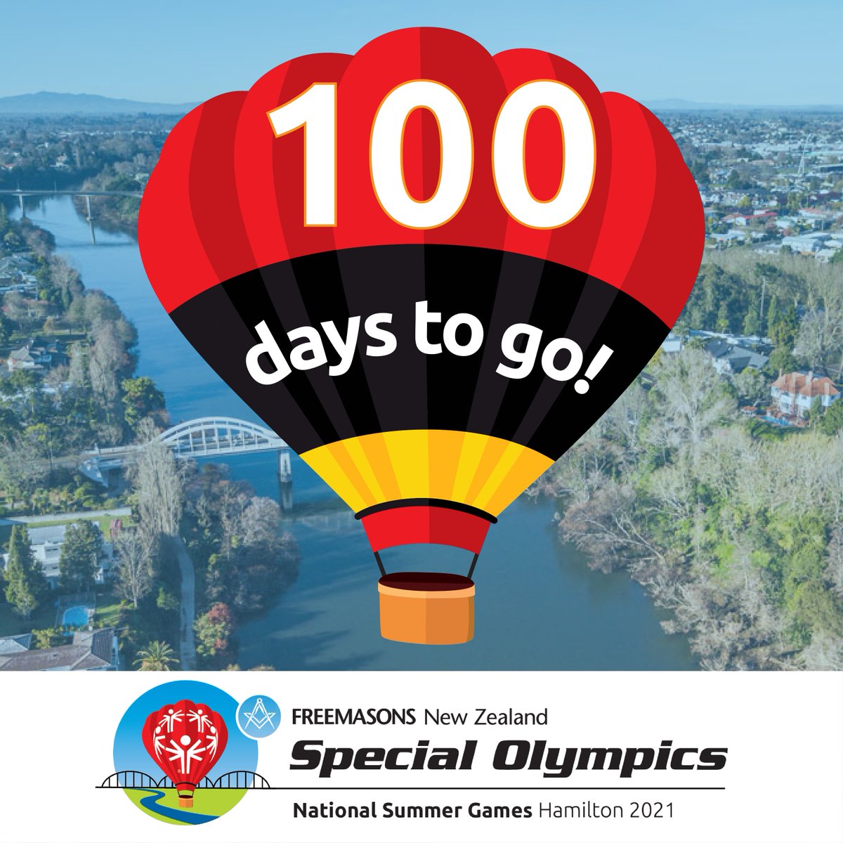 It's only 100 days until 1300 athletes and coaches will be competing at the Freemasons NZ Special Olympics National Summer Games! 🤾🏽🏃🏻🏊‍♀️

Get excited and keep an eye on the countdown clock at 
nsg2021.specialolympics.org.nz

#FMNZnsg2021 #100DaysToGo #SpecialOlympics