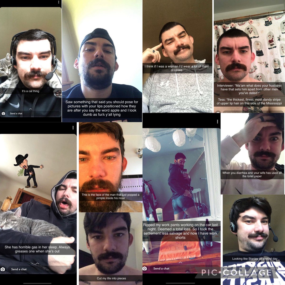 alpal24's tweet photo. ahhhh yes, another year another collage of screenshots! happy birthday @ChazBreit never change 😂 https://t.co/ZqR9IQvIYw