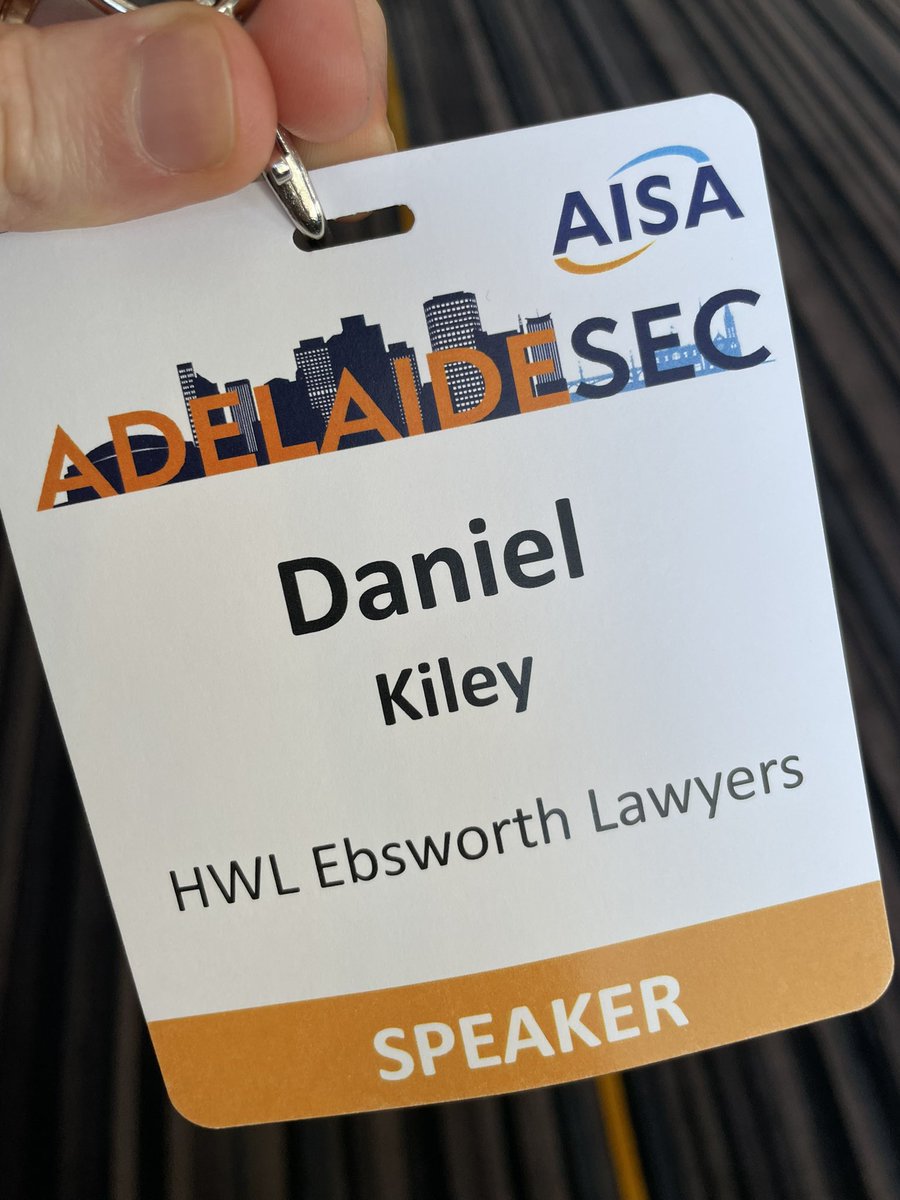 danielkiley's tweet photo. Friday’s AdelaideSEC conference by @AISA_National was fantastic, and a great opportunity to talk about the Australian laws which impact on cybersecurity https://t.co/XFIzBIG1RY
