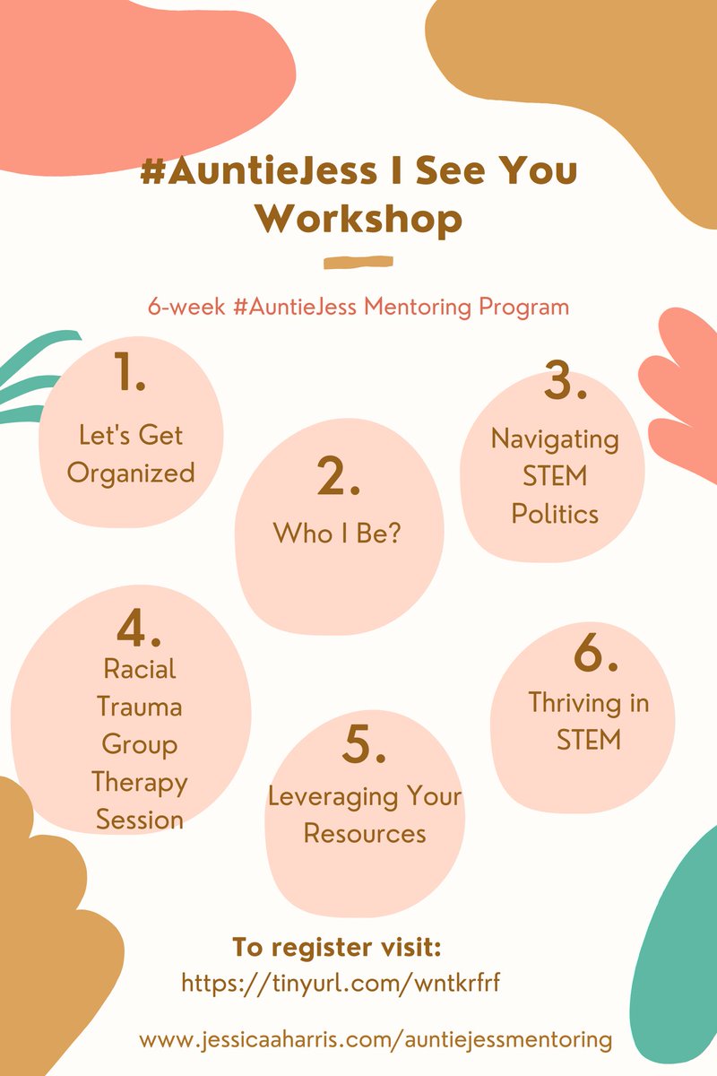 astromime's tweet photo. Sign-up now for #AuntieJess I See You Mentoring Workshop! Space is limited.
I am deeply committed to supporting STEM students and professionals in physics and astronomy spaces.
Are you interested in participating? https://t.co/RZt44qE3GM #AuntieJess #Mentoring #ThriveinSTEM https://t.co/EEYrwfNyDe