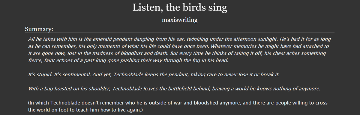 siliconforbrain's tweet photo. "Listen, the birds sing" (1.266 words)

Blame @RingTheBlade for this one lmao #syndicatetwt #technotwt #emeraldtwt #sunrisetwt #peerpressuretwt 

-rts appreciated

https://t.co/T2F8TSfyBK https://t.co/7J8ggzH03S