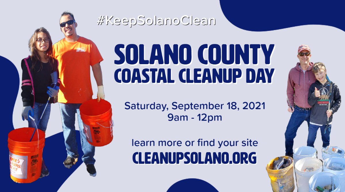 cleanupsolano's tweet photo. Give back to the parks, neighborhoods, and creeks that make Solano County such a wonderful place to live, work and play. #KeepSolanoClean on Sept. 18 from 9am-12pm for #CoastalCleanupDay. https://t.co/v33FA5NLtN