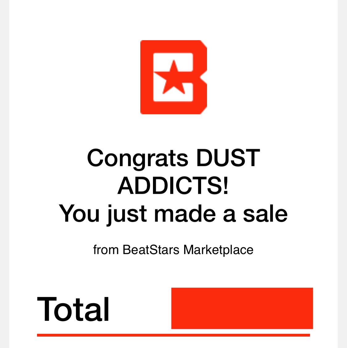 DustAddicts's tweet image. Another day another sale. You gotta love the @beatstars platform. #DustAddicts #BeatStars #Beats4Sale