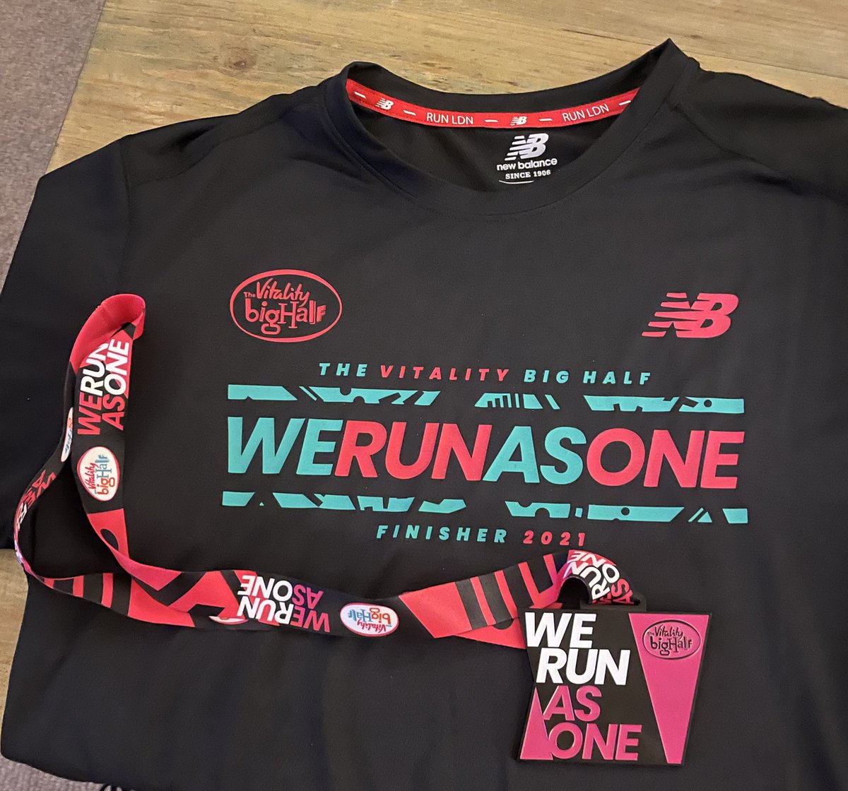 Great t shirt from the Vitality Big London Half today which took me 1’49