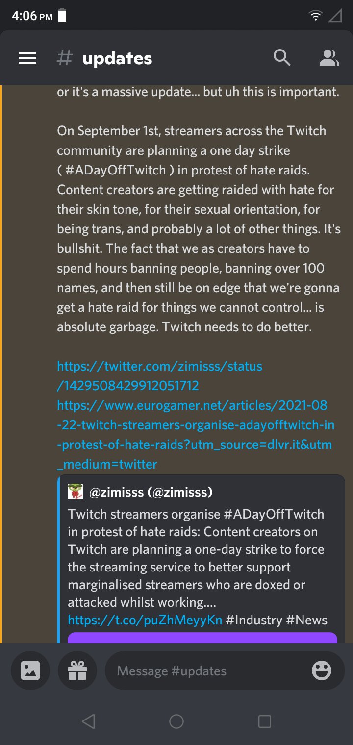 Professional Nug Hunter Twitch Streamers Organise Adayofftwitch In Protest Of Hate Raids The Fact That This Is Happening Hurts My Heart We Shouldn T Have To Be On Edge About Getting