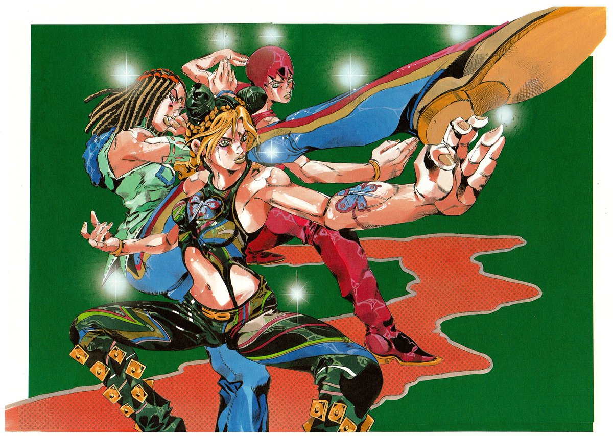 A favourite Araki reference of mine is Jolyne doing the Charlie's ange...