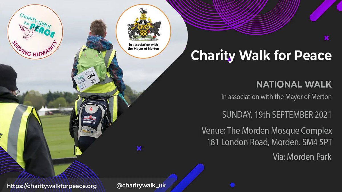 Why not join some of the #SMHFTeam for Charity Walk for Peace - National Walk - in association with the Mayor of Merton.

Sunday 19th September 2021

To register visit charitywalkforpeace.org to register
@charitywalk_uk

#charitywalkforpeace #smhf 
👣☮👣☮👣☮👣☮👣😊💚