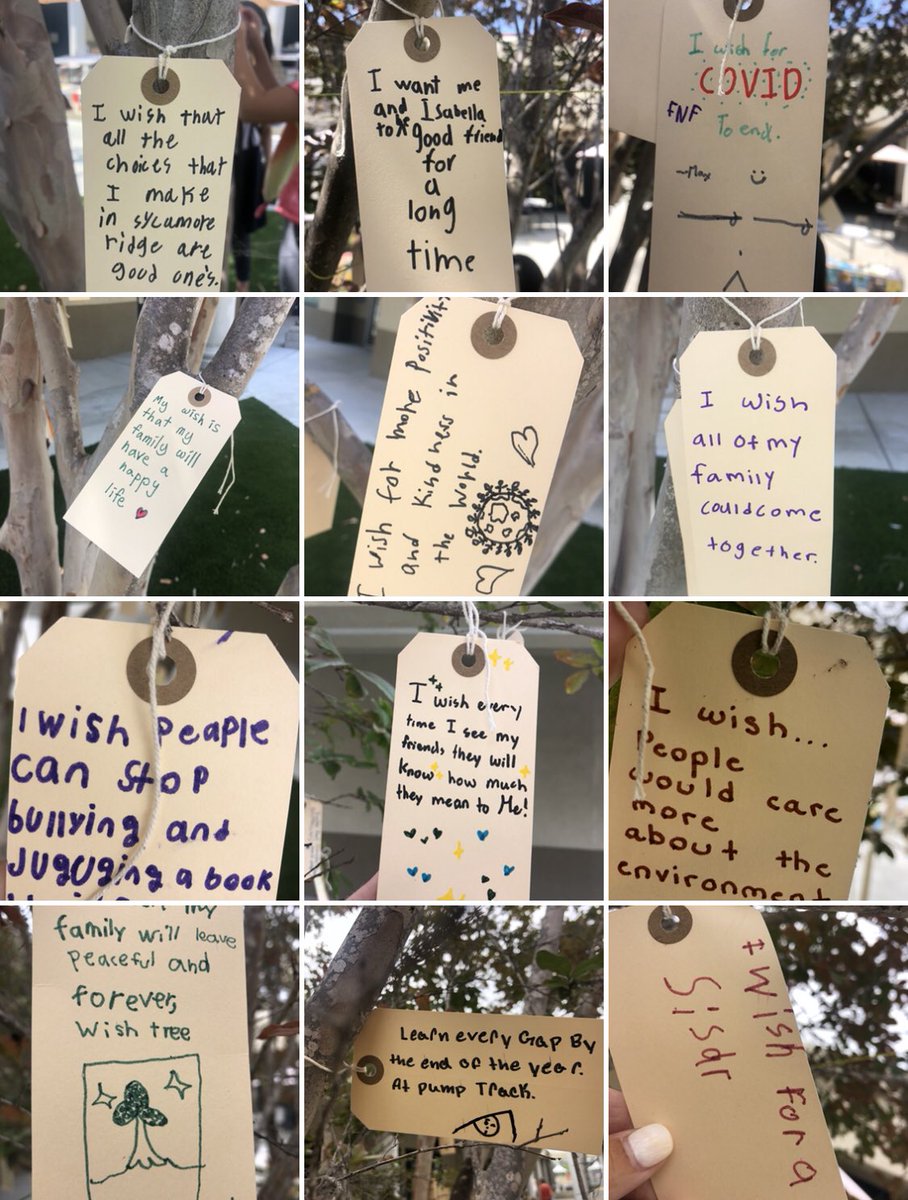 CatGilbertArtEd's tweet photo. Happy New Year, Stallion Artists! Setting our intentions for the year with a Wish Tree inspired by the art of Yoko Ono. So good to be together! No wish too big or too small for these artists. #SRidgeSTEAM #SycRidge #dmsef #dmusd https://t.co/pPCFtnfoBI