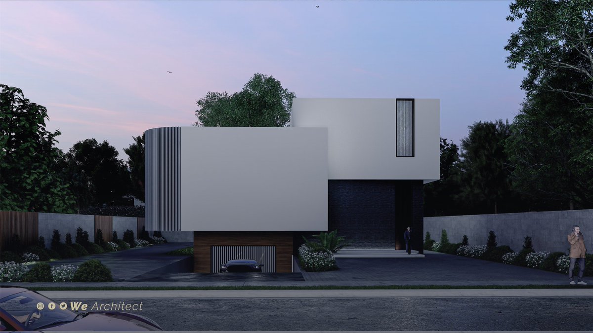 WeArchitectLy's tweet photo. اخر اعمال فريق عمل We Architect 
تتمحور الفكرة التصميمية في توفير الخصوصية بتقليل عدد النوافذ المطلة للخارج بدون التأثير على التهوية الطبيعية وفصل كتل المبنى وظيفيا وربطها باقل عدد درج لراحة السكان في تنقل بينها.

رؤية معمارية من المستقبل 🛸 https://t.co/hZJWXZwHmY
