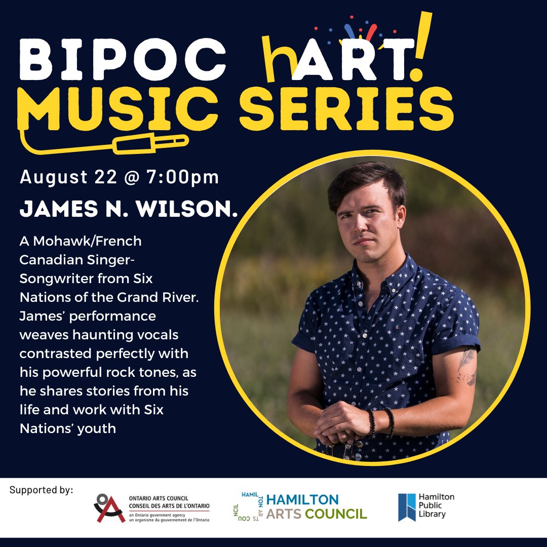 Check out TONIGHT's fantastic performance for the BIPOC hArt Music Series 2021 🎧

hamiltonartscouncil.ca/bipoc-music-se…
♥️ We can't wait to see James N. Wilson in action!

#HamOnt #HamOntMusic #HamOntBIPOC
