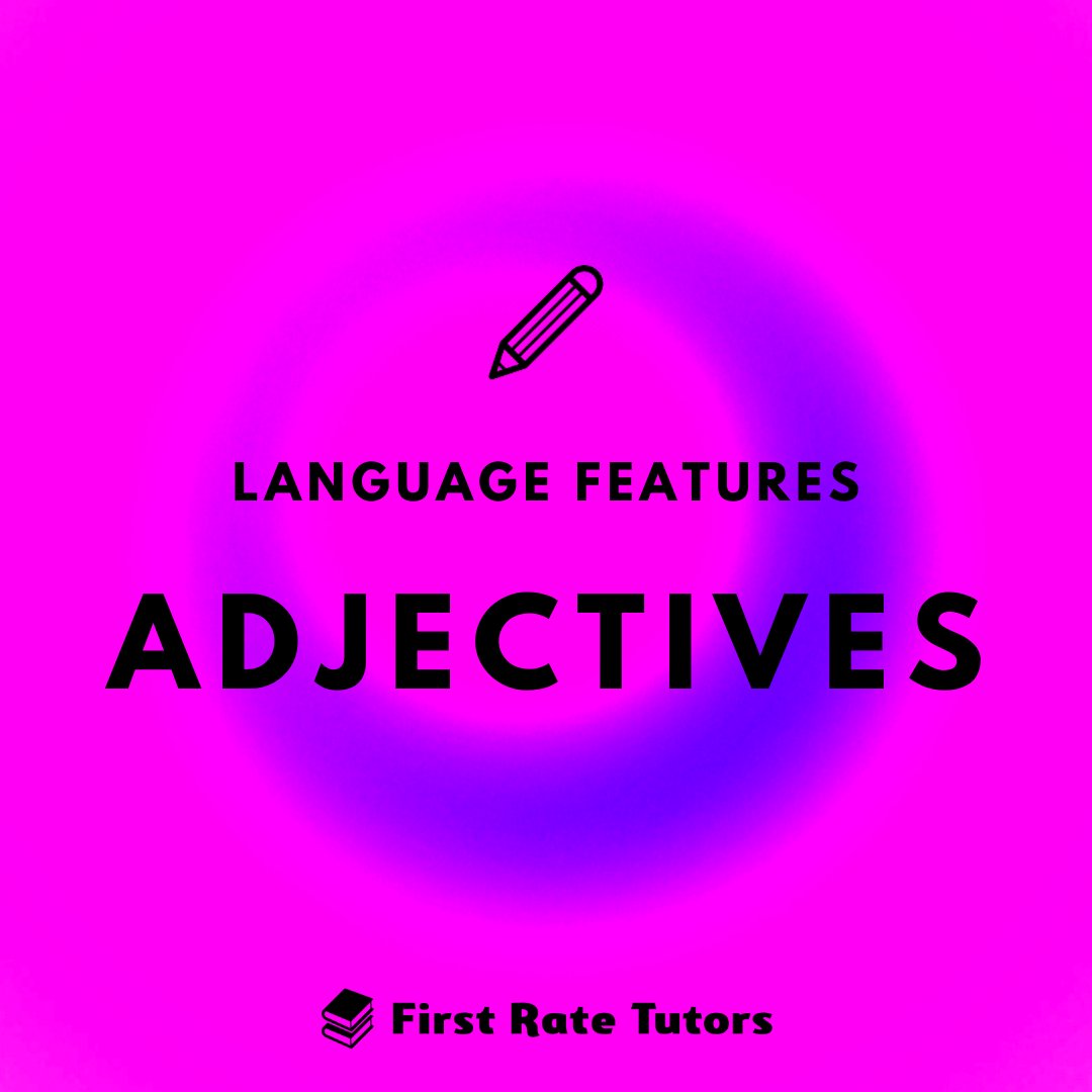 FirstRateTutors's tweet photo. Words that describe nouns e.g. green, huge, sparkly

#gcse #gcse2021 #gcses #gcses2021 #gcsememes #gcserevision #gcseenglish #gcsestudygram #studygram #study #studymotivation #studynotes #studytube #revision #revisionnotes #revisiontips #englishliterature https://t.co/1xtzUKZ44A