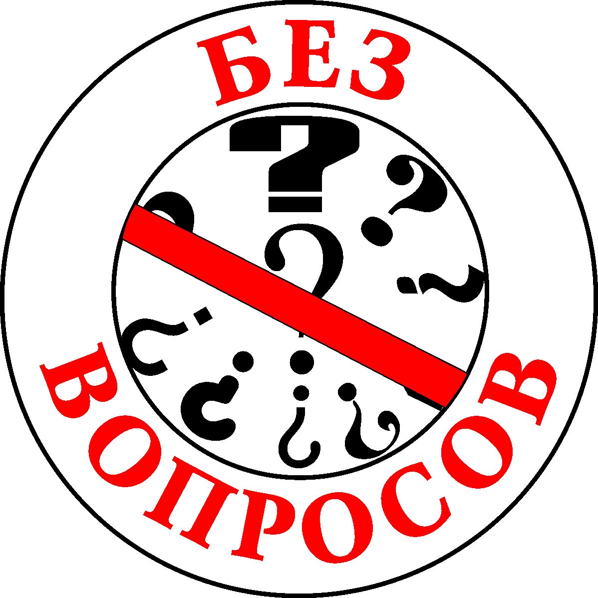 Посмотрела вопросов нет. Без вопросов. зачеркнутый вопрос. без лишних вопросов. картинка давайте без вопросов.