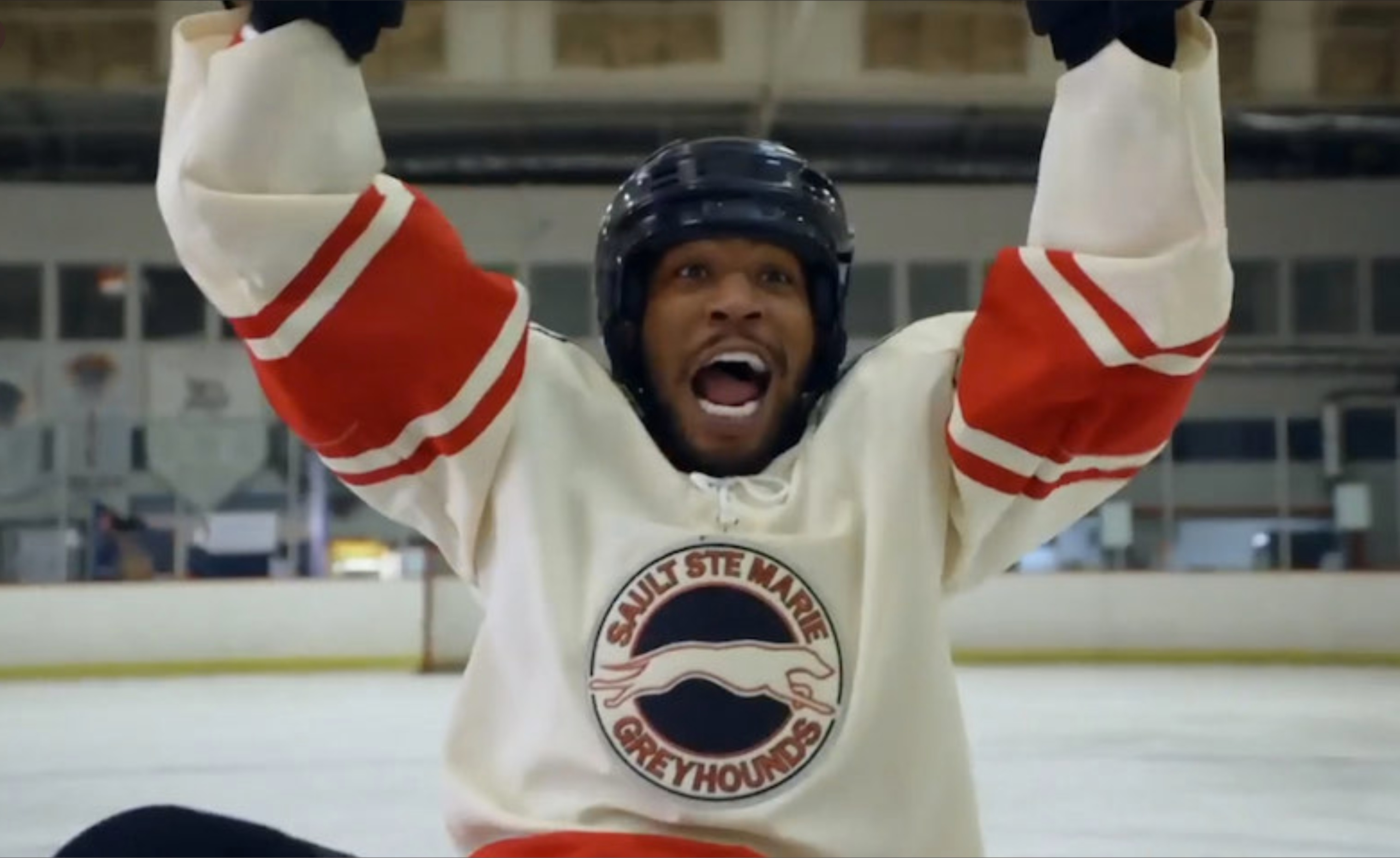 Rappers wearing hockey jerseys