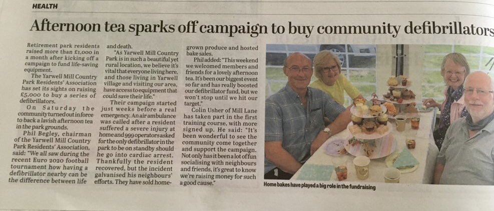 YMCPRA2021's tweet photo. Thank you #stamfordmercury for the coverage. Will update you with #ymcpra autumn events @YMCPRA2021 @YarwellMill #defibulators https://t.co/MU26CSJQQV