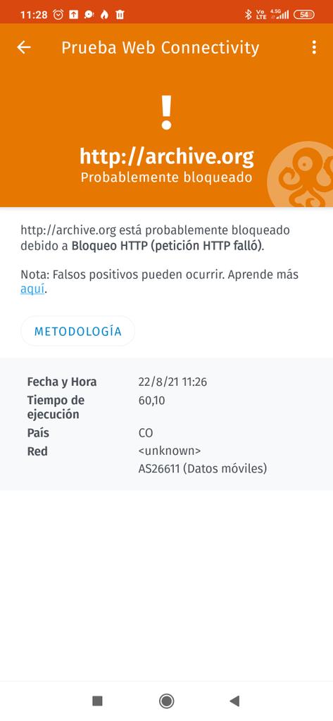 kublaykan's tweet image. Acá probando con un segundo operador . @Karisma @OpenObservatory @cerosetenta #CensuraEnColombia @ArchivaColombia #ArchiveOrg