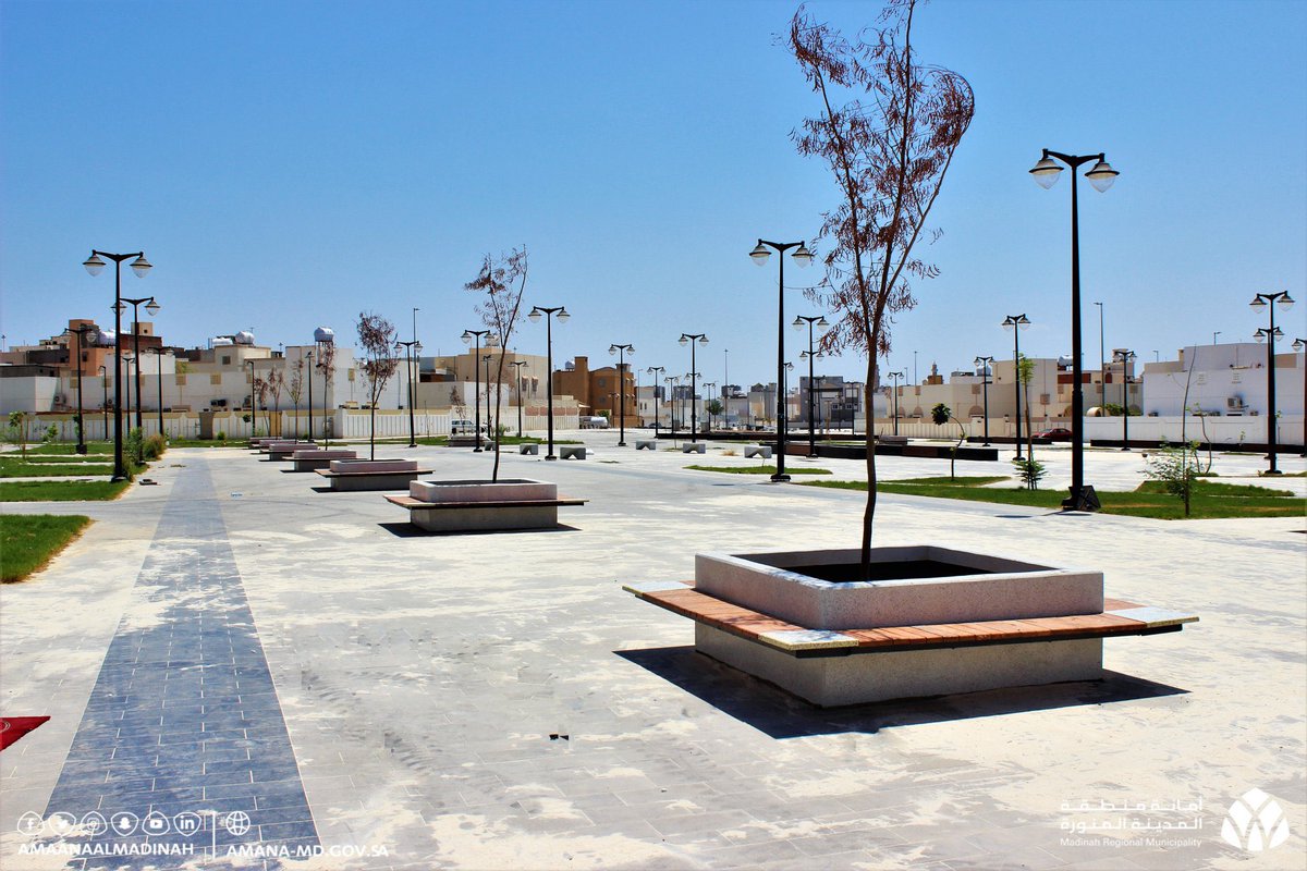 أخر ماتوصلت له أعمال مشروع ممشى حي الإسكان بـ #المدينة_المنورة بطول ٧٠٠ متر وبنسبة إنجاز ٩١٪