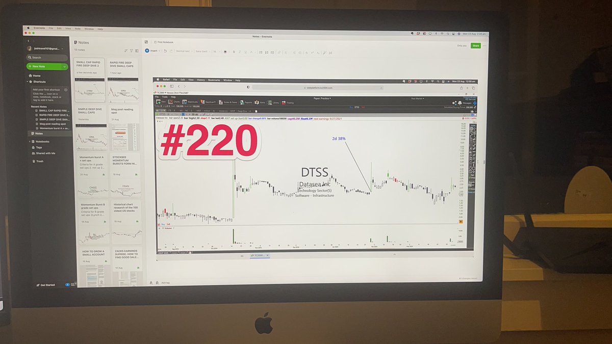 tradinghabbit's tweet photo. After 8 hours of searching for 4% b\o I got to 220. The first 100 was really slow but started picking up the pace a bit. Possible around 1 full week of 8 hour shifts to reach my goal of 3000 break outs. 😆😳🔥🎯📈#stock #trading #momburst #Daytrader #FinancialFreedom #SwingTrade https://t.co/kq5IZ7XnJX