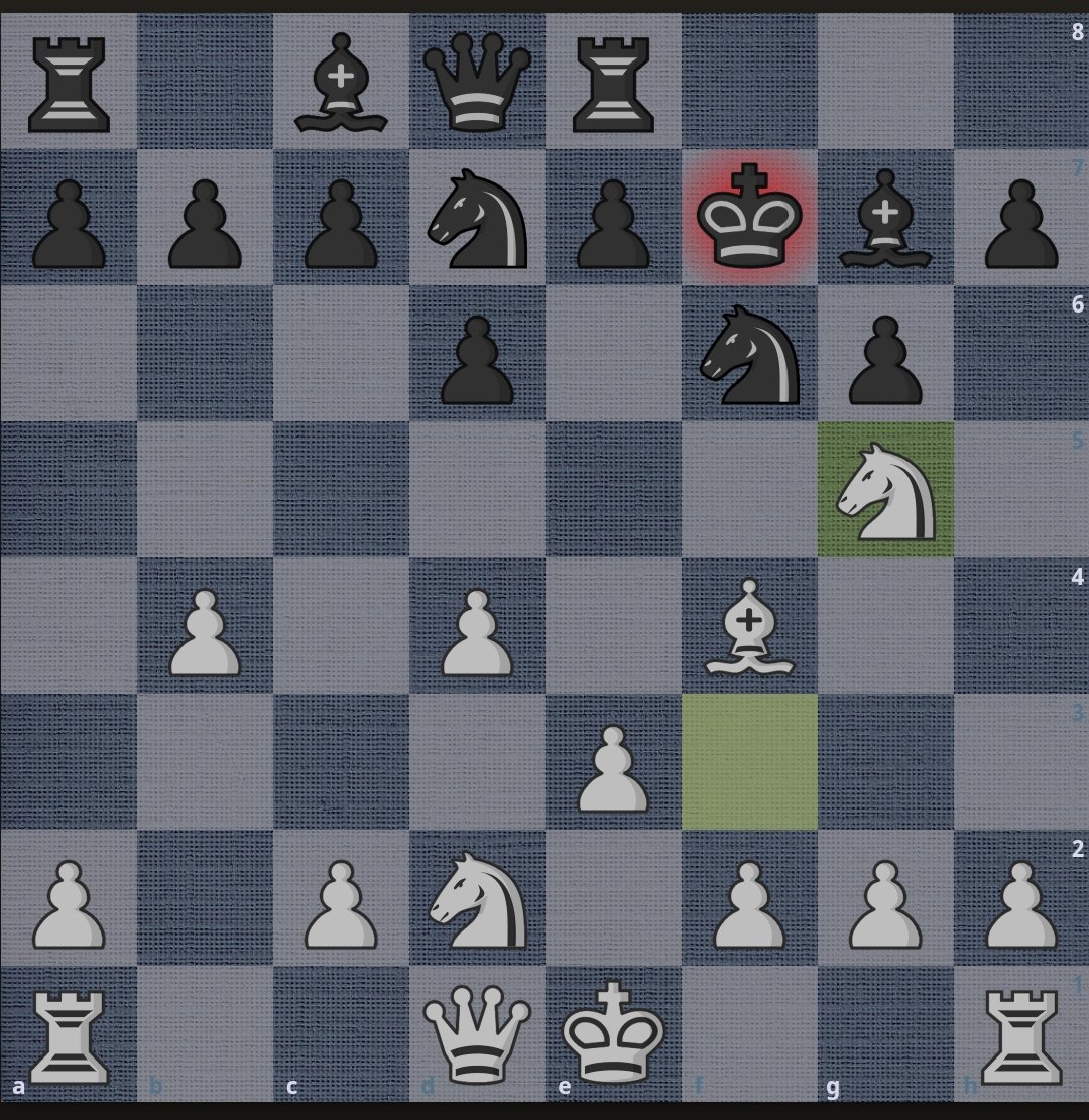 eddycossard's tweet image. Un sacrifice de fou en f7, un cavalier qui bondi et hop Cd6 imparable qui va manger la dame (ou la mémé au choix) qui est étouffée dans son camp. #chess #systemedelondres #londonsystem