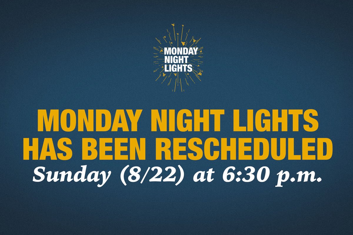 Join us TONIGHT for our rescheduled Monday Night Lights! Buses will be leaving Lot 5 around 6:30pm and all students should arrive to the stadium by 7:30! We can’t wait to see you then 💛💙#WVU #HonorsStrong #WVU25 #MondayNightLights