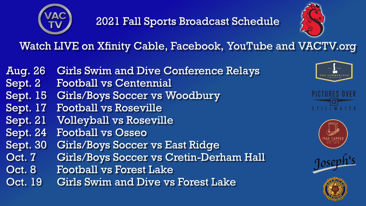 Pony Sports returns to VAC TV THIS  WEEK! Thank you to our local Booster Clubs and local community sponsors that make these broadcasts possible.