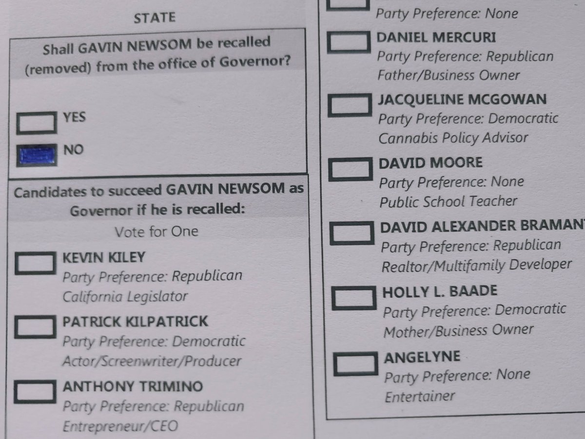 RogueCitizenOne's tweet photo. @BMeiselas My family voted NO, has yours?

#Tell5 of your friends and family to #VoteNo and #KeepGavin Newsom

#VoteNoOnTheRecall 

#DemVoice1 #wtpBLUE https://t.co/G18OGdkvnP