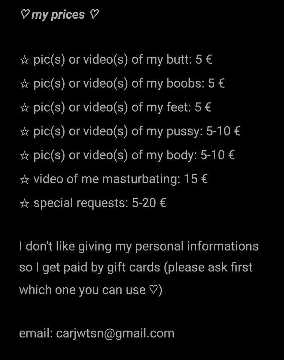 carolinared12's tweet image. hello everyone! ♡

I sell my pics and my videos and here's an example of how you can pay me!

Also follow me on snapchat and on Twitter for free contents ♡

like and rt this if you want to help me grow ♡
