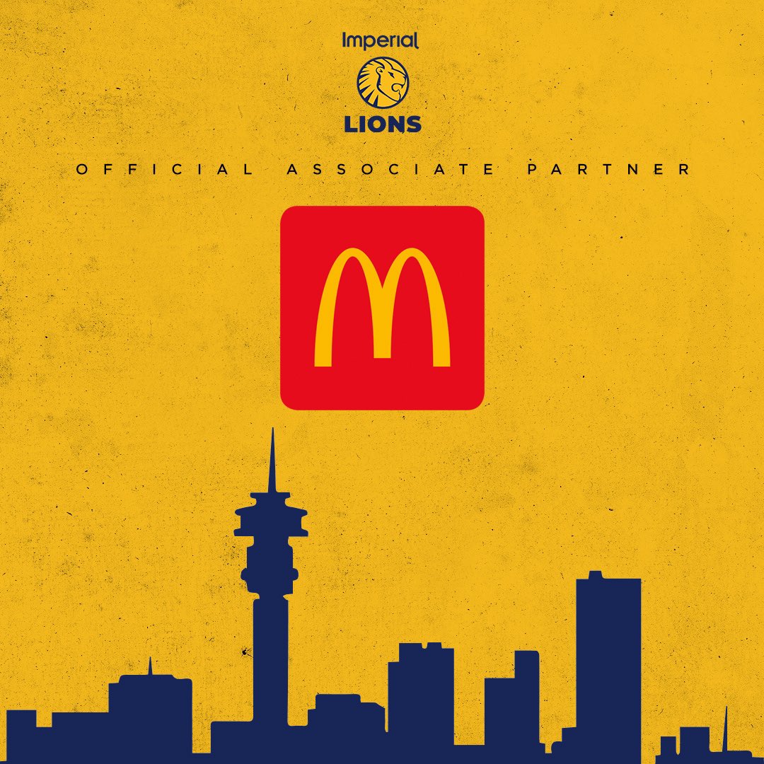 DPWorldLions's tweet photo. 🦁 Breaking News! Sponsorship Announcement: 

Lions Cricket and McDonald's SA take to the wicket: Set to deliver the tastiest entertainment to the cricket community. 

#ThePrideOfJozi #LionsCricket https://t.co/jkKz4yZRKd