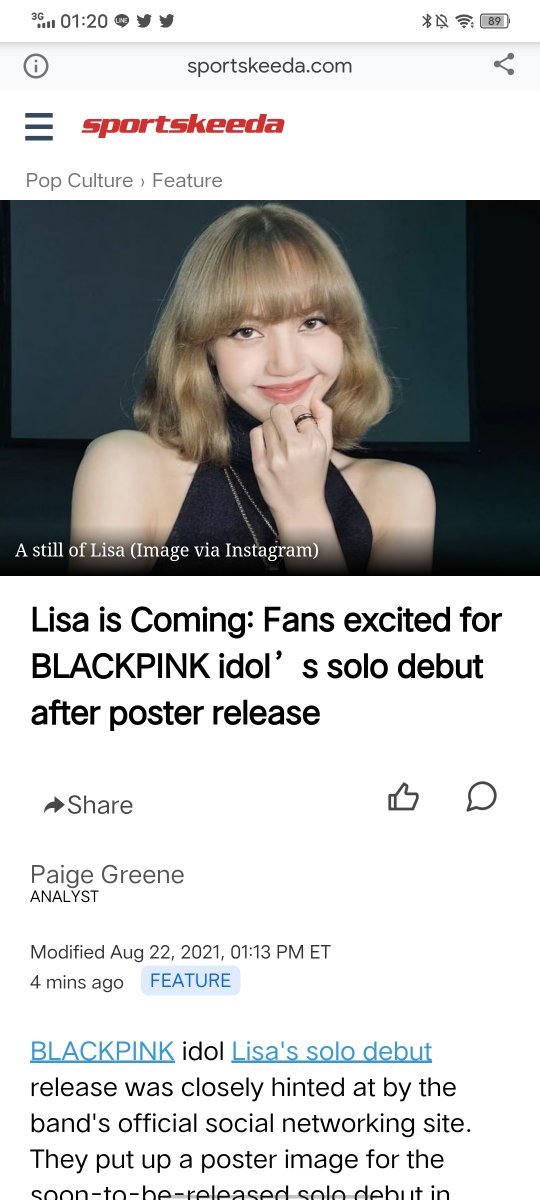 LiliesHome_'s tweet photo. "Lisa is Coming: Fans excited for BLACKPINK idol’s solo debut after poster release" - Sportskeeda (India)

🔗
https://t.co/QIdyuit992

LISA IS COMING
#ArtisteLalisa https://t.co/AIqyLIXhge
