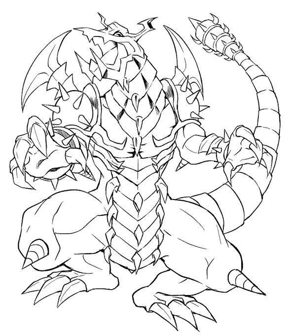 アームドドラゴンLv.7の線画くらいしか上げられる絵がない…(?) 