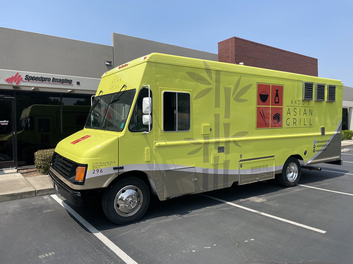 SpeedproSacCA's tweet photo. We are happy and thankful to
work on this amazing design wrap. 
Thank you @kadosasiangrill for the
opportunity.

#GreatBigGraphics
#B2B
#printing
#rebranding
#fleetwrap 
#fullwrap https://t.co/mN6Mz99cxk