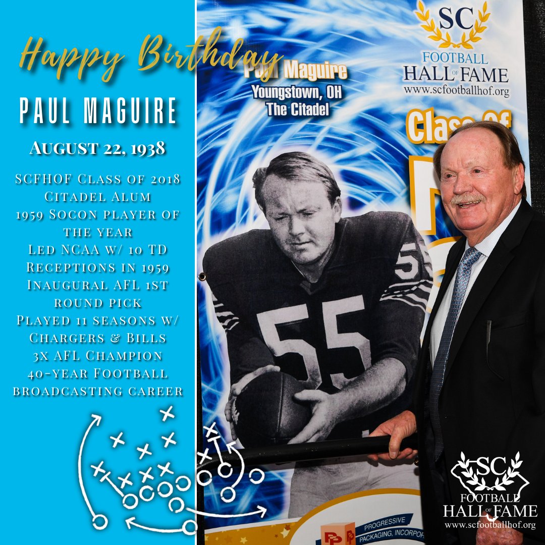 SCFootballHOF's tweet image. Happy Birthday Paul Maguire! #SCFHOF18 @CitadelFootball 
scfootballhof.org/inductees/indu…