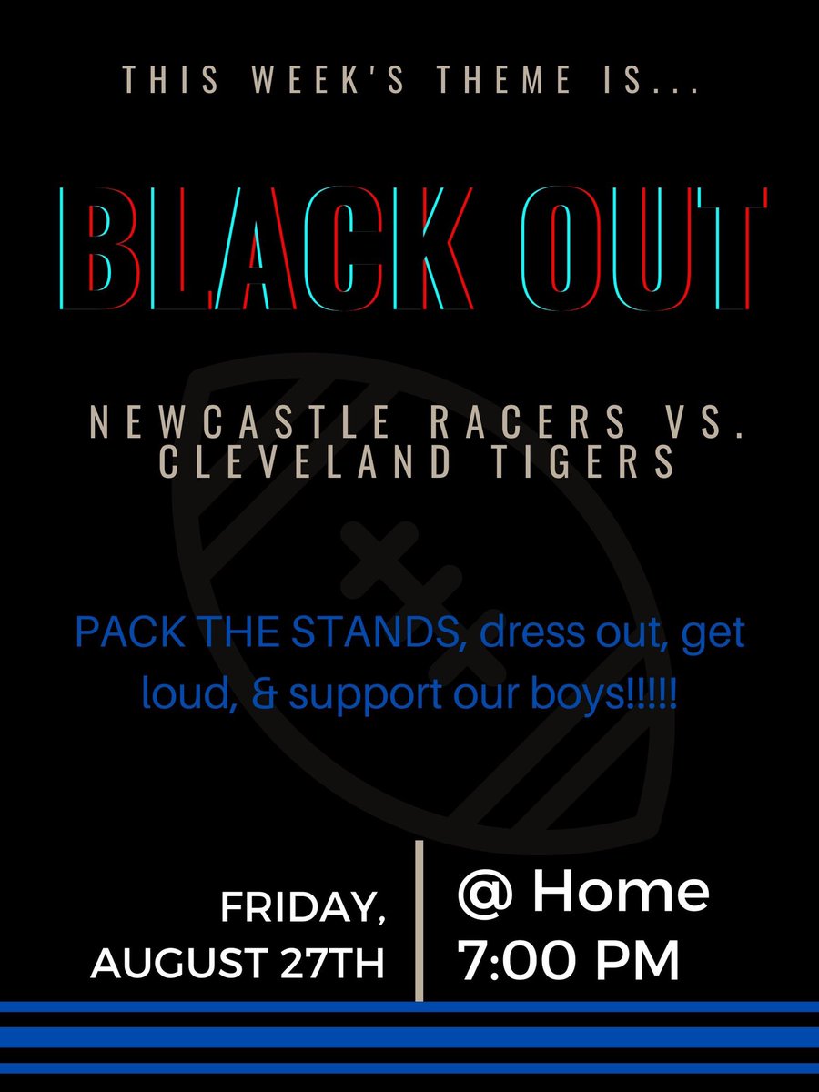 racerpitcrew's tweet photo. FIRST GAME OF THE SEASON‼️

The theme is BLACKOUT

Pack the stands and get loud🏁

This Friday!!!
@ The Castle
7:00 pm
#tamethetigers #showupandshowout https://t.co/NzGxHolE3D