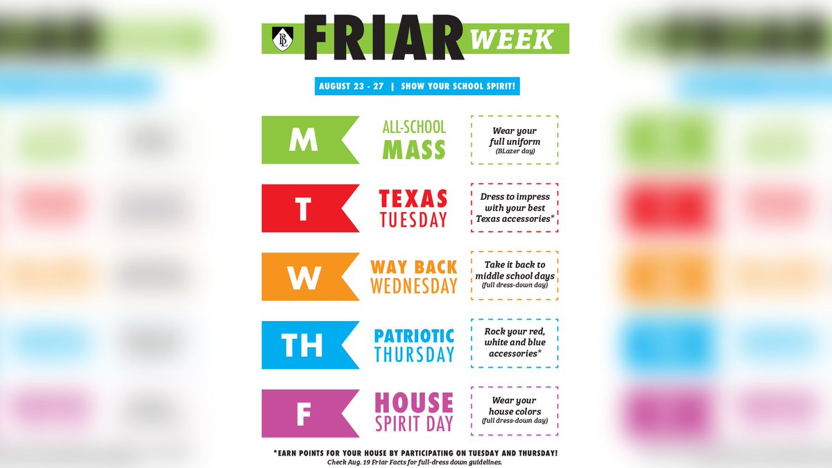 BishopLynch's tweet photo. #FriarWeek Let's show our school spirit!!! #GoFriars https://t.co/L2sEWJuDYy