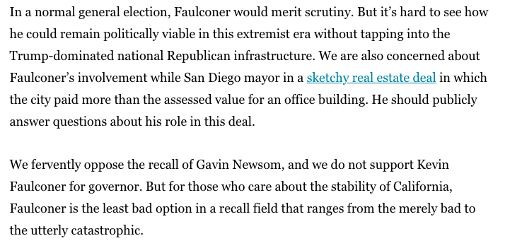 A ringing endorsement if ever I've seen one 🤣 latimes.com/opinion/story/… #VoteNoOnTheRecall