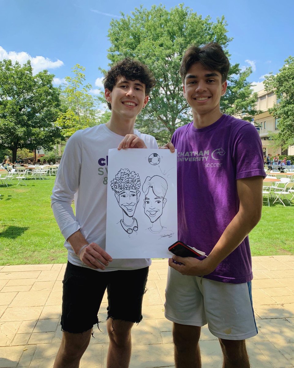 chathamu_swd's tweet photo. Move-in ☑️ Campus Picnic ☑️ Caricatures ☑️ #CougarNation is back and ready for the start of a new and exciting year! 🐾😺🎉 #RollCougs #CougarPride #CougarFamily https://t.co/RgNrJVphZo