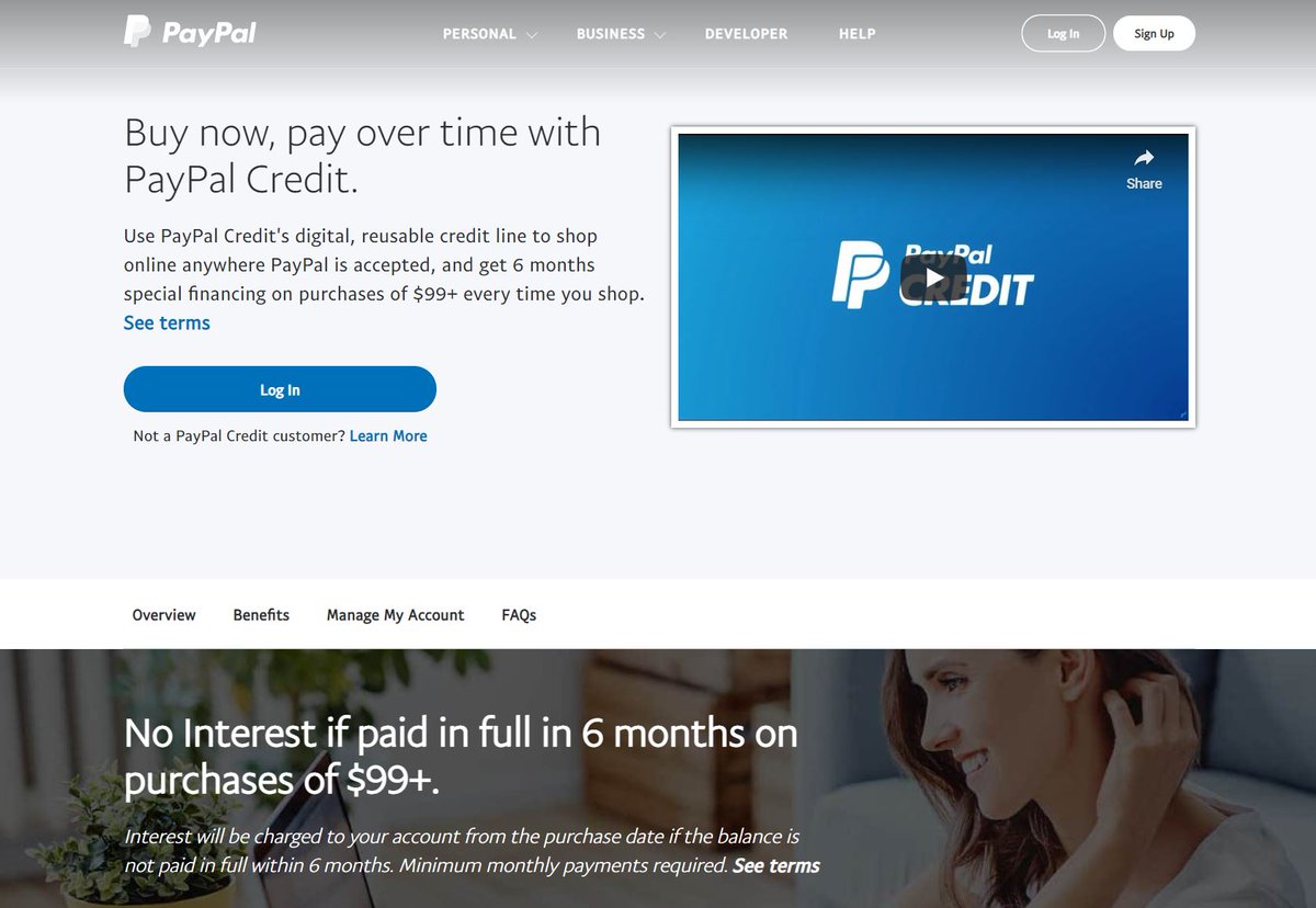 PayPal Credit, formerly known as Bill Me Later is a credit line that you can access through PayPal. PayPal is no stranger to online banking.

digestyourfinances.com/paypal-credit-…