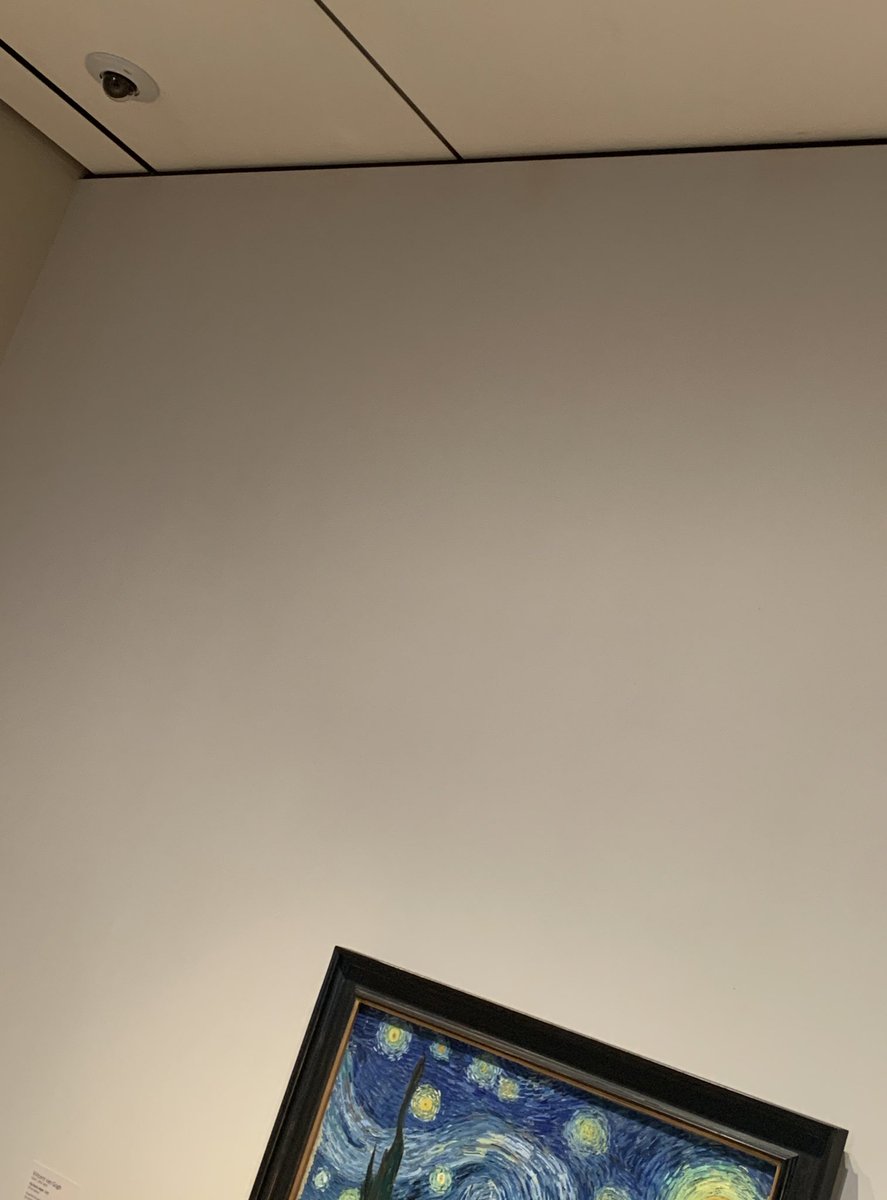 Poximity's tweet photo. The latest in omni-directional motion-sensitive surveillance technology. Casts an artful electric eye over some swirls from a one-eared certified lunatic.

#art #museumofmodernart #MOMA #NewYorkCity #surveillanxe #camera https://t.co/OxNGgKaF4Y