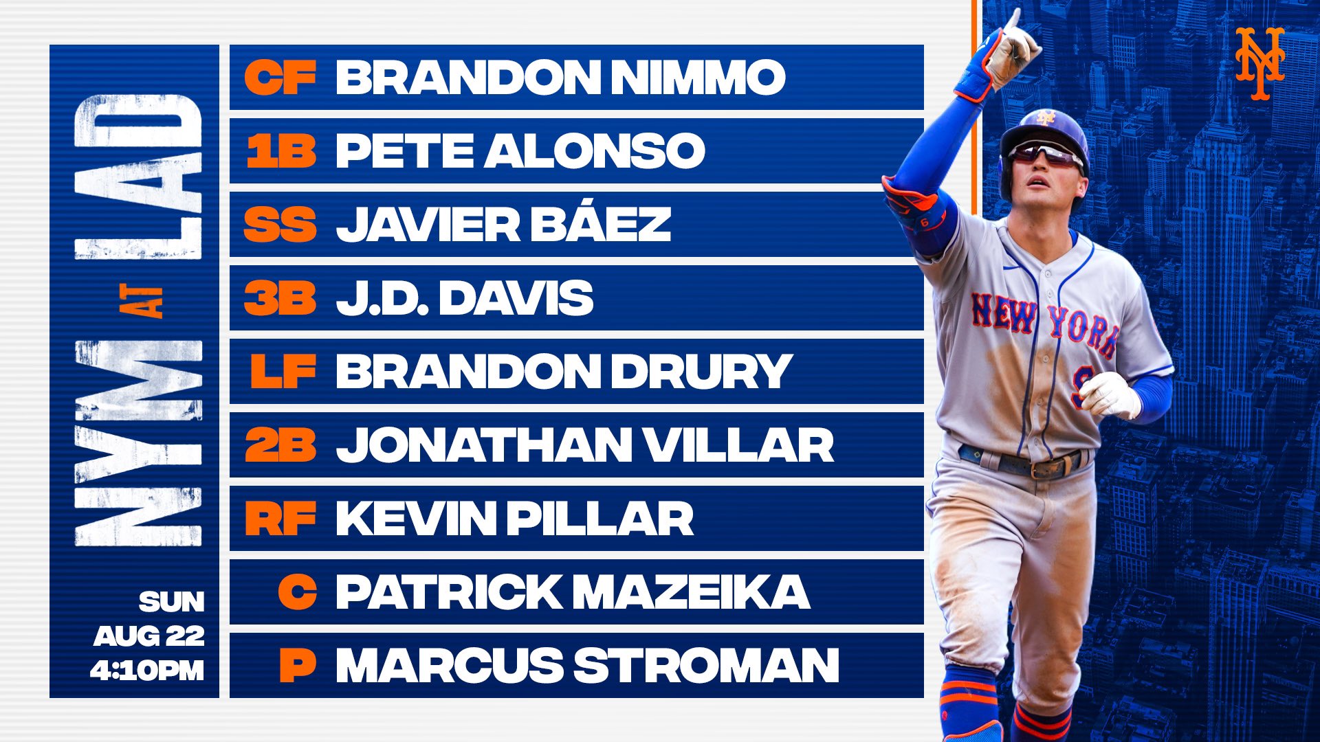 New York Mets Uniform Lineup