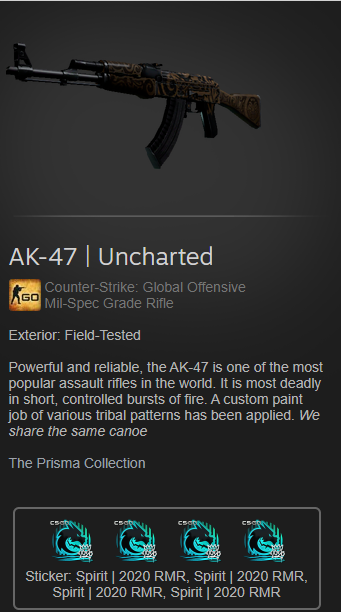 FredrickMyDude's tweet photo. Gonna do a small giveaway, it'll be for this AK Uncharted with 4 Spirit Stickers, I'll give it away as soon as we hit 400 followers, to enter just like and retweet this post and tag a mate - as soon as we he that 400 follow mark I'll announce winner! 🔥🥳🔥 https://t.co/Z6i9k5Ai6w