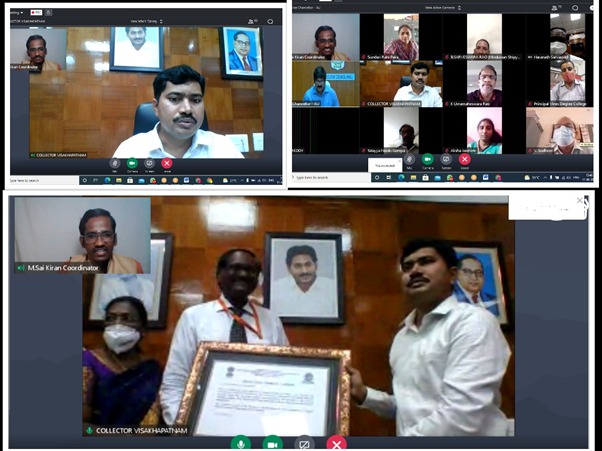 Andhra University was awarded “District Green Champion” award for implementing the best practices of Swachhta. Prof. V. Krishna Mohan, Registrar of Andhra University received the award from Dr.A.Mallikarjuna I.A.S, District Collector &amp; Magistrate of Visakhapatnam, Andhra Pradesh