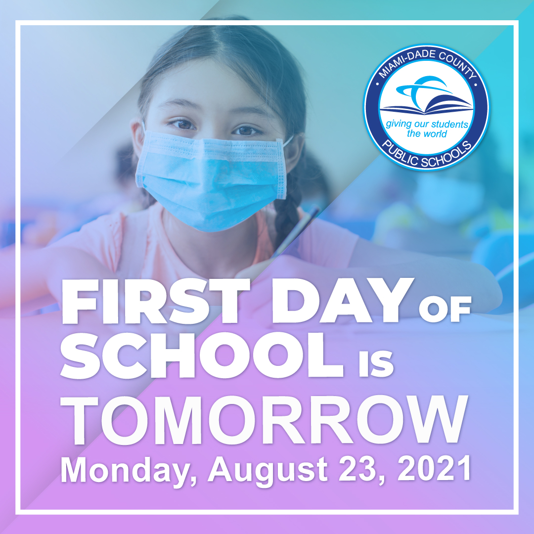 Miami-Dade Schools (@mdcps) on Twitter photo Tomorrow begins a new journey of learning <a href="/MDCPS/">Miami-Dade Schools</a>. As we prepare for the first day of school, we remind students to go to bed early, take advantage of our FREE delicious and nutritious school breakfast, practice personal hygiene and keep a positive attitude to be #MDCPSReady. Tomorrow begins a new journey of learning <a href="/MDCPS/">Miami-Dade Schools</a>. As we prepare for the first day of school, we remind students to go to bed early, take advantage of our FREE delicious and nutritious school breakfast, practice personal hygiene and keep a positive attitude to be #MDCPSReady.