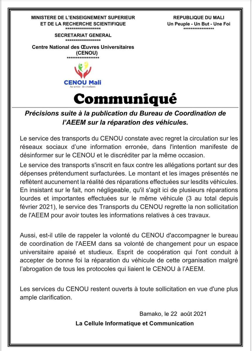 AidonsM's tweet photo. @Hadji1006 Voici le communique du #CENOU... https://t.co/f9QwU24hFf