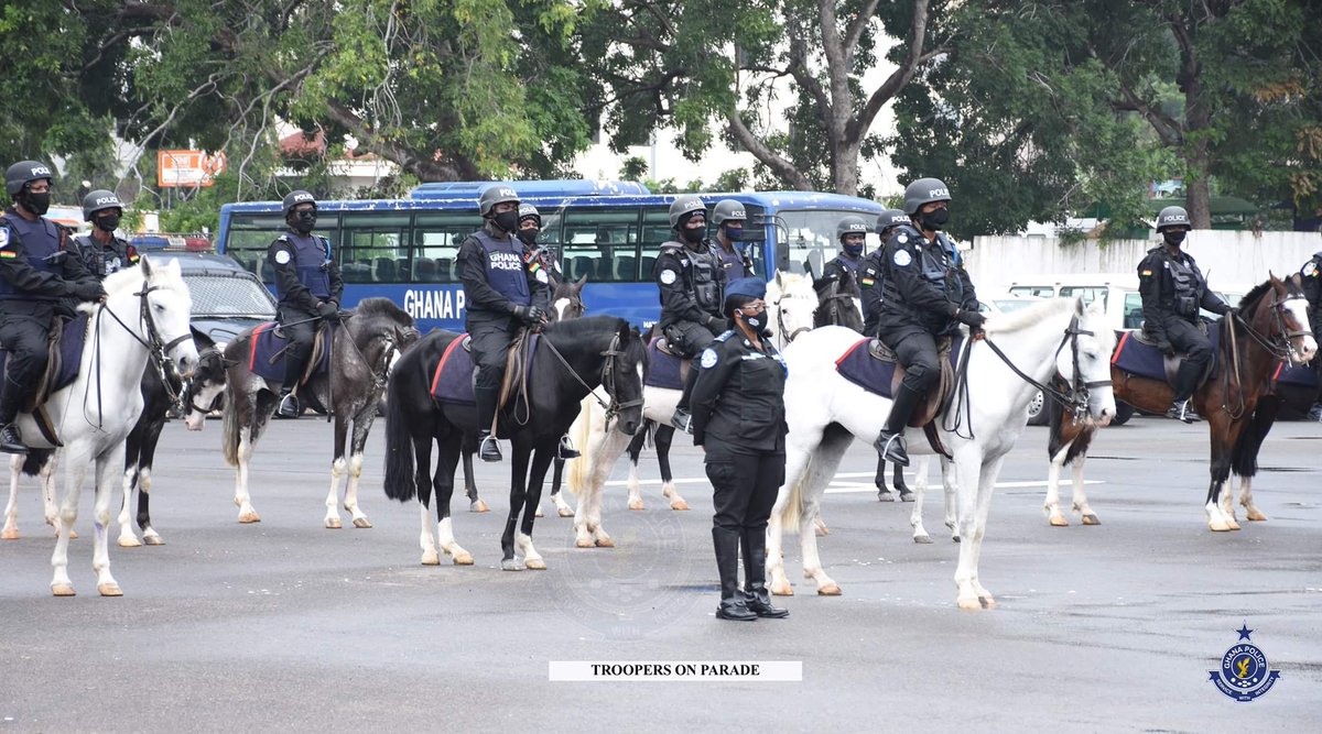AfricaFactsZone's tweet photo. Ghana Police launched horse patrol to contribute to the fight against crime. https://t.co/1XxGol9g0O