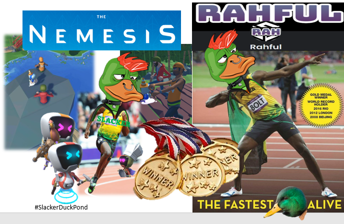Congrats to <a href="/RahfulNFT/">Rahful</a> who completed the egg hunt across the <a href="/TheNemesis_io/">The Nemesis</a>  metaverse's in under an hour! 💥  No slacking there.. 🦆🌬️🔥#SlackerDuckPond #DucksFlyTogether More #NFTGame #NFTGiveaway tomorrow 👀at thenemesis.io