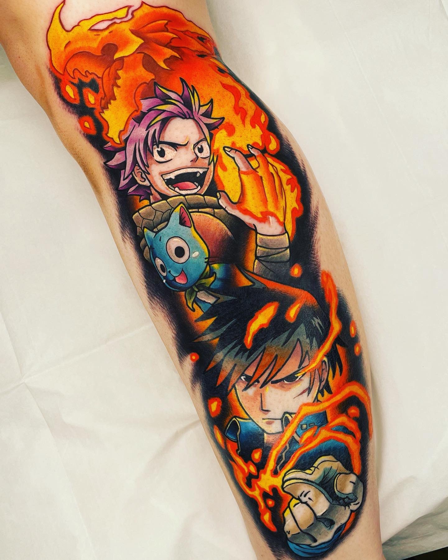 A sweet anime leg sleeve full  Jokers Tattoo  Body FX  Facebook