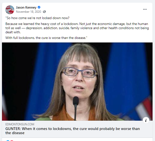 ABBlueSkies's tweet photo. We were right all along thanks for acknowledging your grave errors for not listening to Lt. Col Redman.
Enjoy your vacation in Spain, UK and Italy @jkenney!
#abpoli #ableg #covid19ab https://t.co/285LXWgJEZ