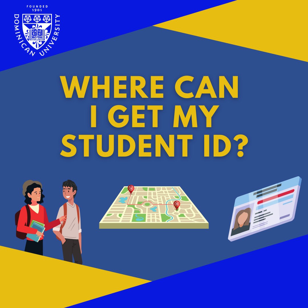 domlibrary's tweet photo. Are you a new student wondering where you can pick up your Student ID? There's a #FAQ for that!  #RebeccaCrownLibrary #BackToSchool  #StudentLife #LibrariesofInstagram #RCL #DominicanUniversity #DominicanU #EngageDU #LibrariesRespond https://t.co/WPctYyxVeZ